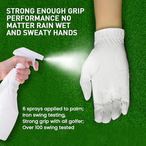 Women’s Waterproof Golf Gloves - White, Worn on Both Hands, Small