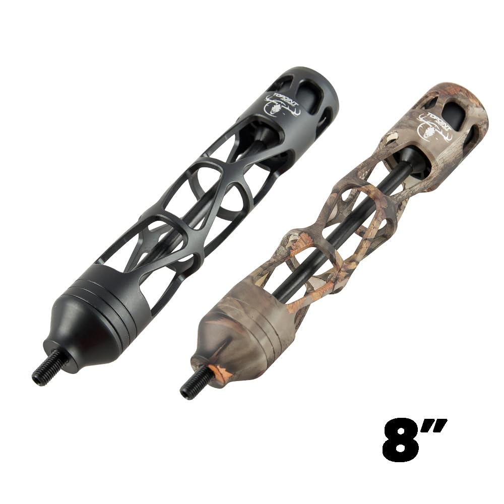ZSHJGJR Archery Bow Stabilizer Aluminum Alloy, Shock Absorber, 5 Inch 8 Inch 11 Inch, Bow Stabilizer Vibration Damper, All-CNC Aluminum Machined for Compound Bow Accessories (Camo, 8 Inch)