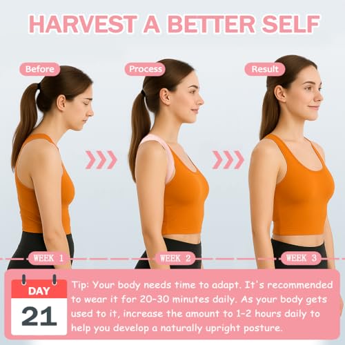 Back Brace Posture Corrector for Women - Thin & Invisible Back Brace for Posture - Adjustable Back Support Brace - Relieve Upper Back Discomfort & Regain Confidence, 28-45", 1 PCS