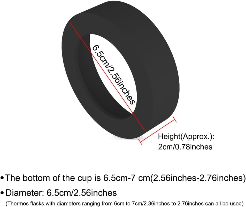 AKOAK Water Bottles Bottom Silicone Sleeve Protective Cover Cap,2.56 Inches,Fit for Cups with Bottom Base Diameter From 2.56 Inches to 2.75 Inches (Pink)