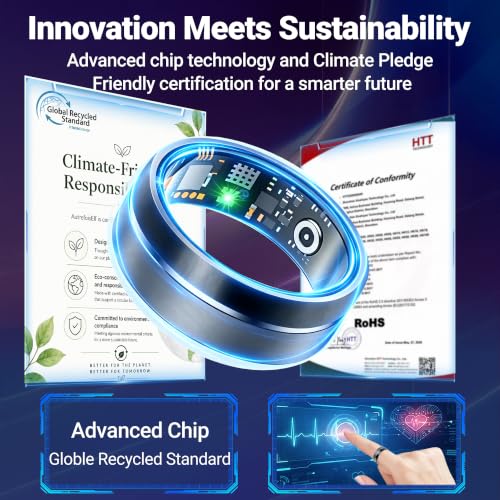 AutrefoisElf Gold Smart Ring for Women & Men 8 - Waterproof Health Tracker