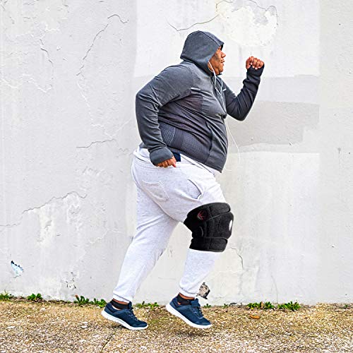 Plus Size Knee Support Brace 4XL/5XL/6XL Black Adjustable Meniscus & Arthritis