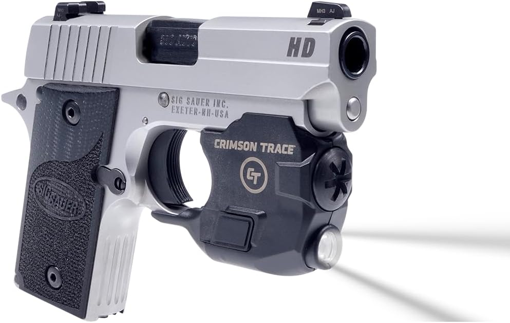 Crimson Trace Lightguard Weapon Light with Ambidextrous Controls, 2 Modes and Heavy Duty Construction for Tactical Carry, CCW and Competition