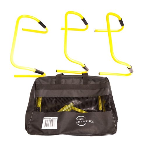 Sports Invasion Adjustable Speed Training Hurdle Set of 6 (Adjust to 9" or 12") with Carrying Bag