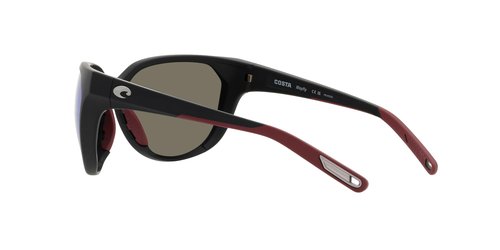 Costa Del Mar Womens Mayfly Round Sunglasses, Matte Black/Blue Mirrored Polarized 580G, 58 mm