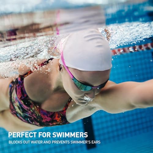 ADV. Eartune Aqua U Ear Plugs for Swimming Black Waterproof Silicone - Universal Fit with Lanyard