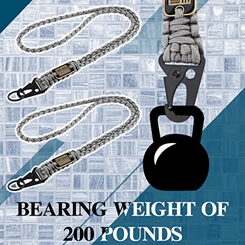 Gray Heavy Duty Paracord Lanyard Set for Outdoor Use - 2 Pack