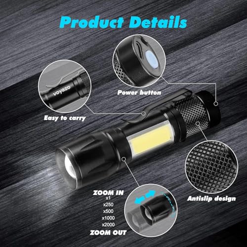 KunHe 6 Pack USB Rechargeable Mini Small LED Flashlights Bulk Camping Lantern Flashlight Bright High Lumens EDC Flash Light Stocking Stuffers