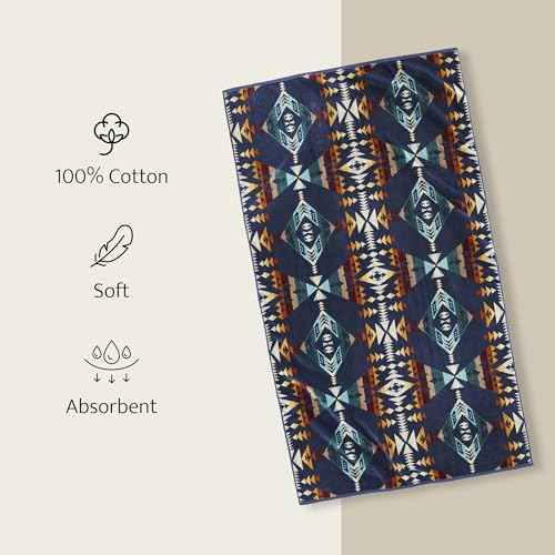 Pendleton Oversized Jacquard Spa Towels, 40 x 70 inches Bath Towels, 100% Cotton, Soft and Quick Dry for The Beach, Hot Tub, Pool - Diamond Peak