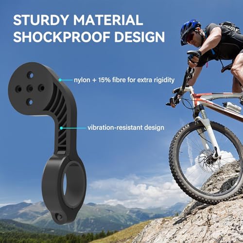 CYCPLUS Cycling Out Front Bike Mount Designed for All Cycling Computer, Garmin Edge GPS and Other Normal Models, only fits 12.5 inches(31.8mm) Diameter Handlebars.
