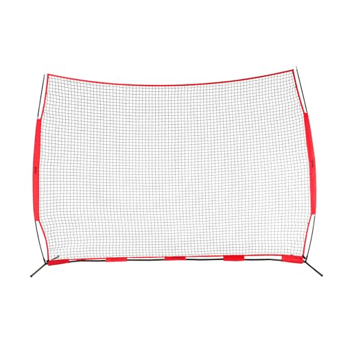 VEVOR 7X7ft/12X9ft/16X10ft/20x10ft Barricade Backstop Net, Ball Sports Barrier Netting, Portable Practice Net for Baseball Softball Lacrosse Hockey Basketball Equipment Training Net