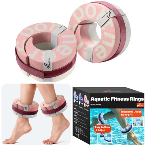 Water Aerobics Float Ring for Pool - Pink, 8-13 Inches Adjustable Aquatic Cuffs