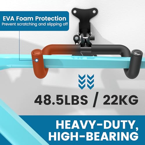 Housolution Bike Wall Mount - [1 Pack] EVA Foam Padded up to 48.5 lbs, Carbon Steel, Valve Mechanism, Heavy-Duty Adjustable Bike Wall Hanger for Road, Mountain and Hybrid Bikes, Garage & Apartment