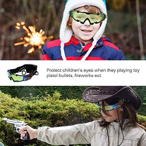 ALLOMN Spy Night Vision Goggles with Flip-Out, Adjustable Kids LED Night Green Lens Glasses for Racing,Bicycling,Adventure,Skying to Protect Eyes