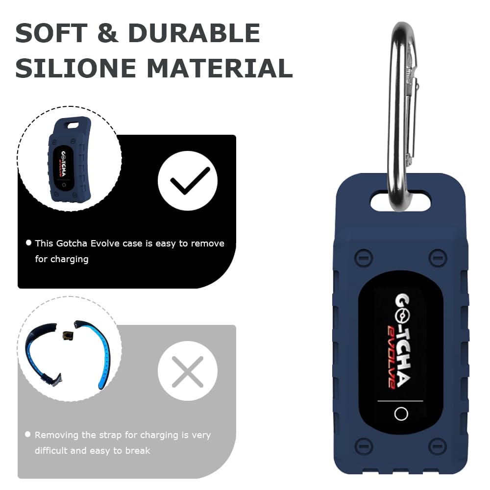 Chanvoo Silicone Case for Go-tcha Evolve with Keychain Carabine (Blue)