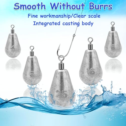 2oz Drop Shot Fishing Sinkers - 5pcs Swivel Bell Lead Weights