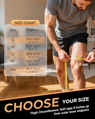 Copper-Infused Thigh Compression Sleeves - Black, Medical-Grade Support, 1 Pair