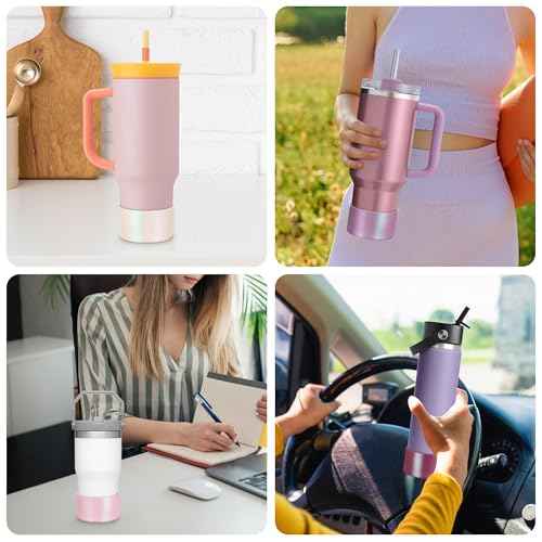 Vmini Silicone Boot with Dreamy Gradient for Stanley Quencher 40/30/20 oz Tumbler & IceFlow 30/20oz, Metallic Luster Cup Sleeve for 12-24oz Water Bottles, Cup Accessories for Stanley Bottom Protector