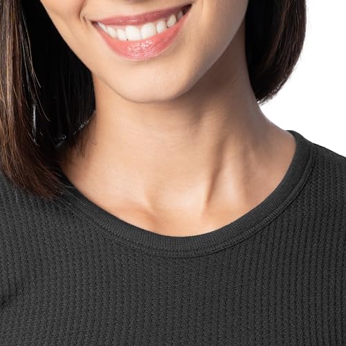 Indera Women's Thermal Long Johns Crew Top Small Black