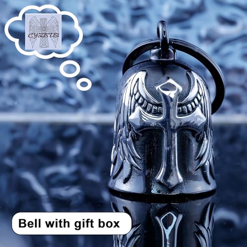 Motorcycle for Bells - Motorcycle Angel Bell for Men Women,Bell Biker Accessory,Guard Riding Safety (Cross Black)