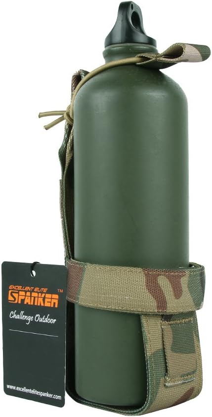 EXCELLENT ELITE SPANKER Tactical Military Portable Belt Bottle Holder Pouch Molle Adjust EDC Water Bottle Carrier for Hunting Walking Running Traveling