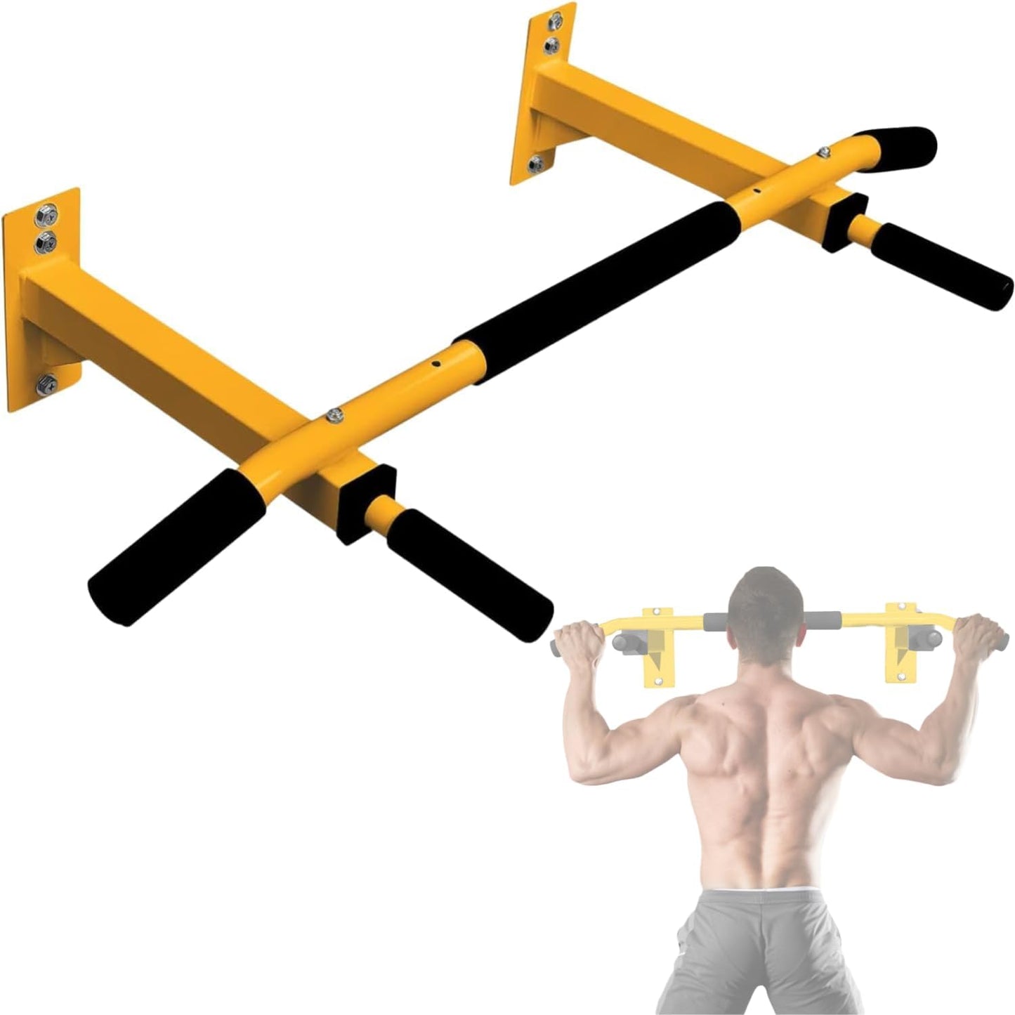 Wall Mounted Pull Up Bar - Multifunctional Home Gym Strength Training Equipment