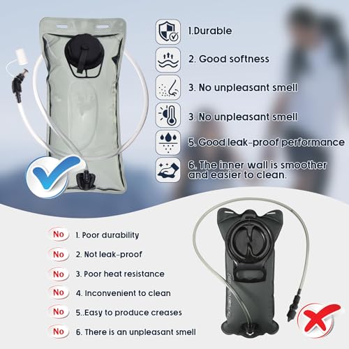 Water Bladder for Hydration Pack Hiking Water Backpack Hydration Backpack 2L 3L Easy Clean Leak Proof Hydration Bladder Water Reservoir Water Pouch for Hiking Running Climbing Camping Cycling Hunting