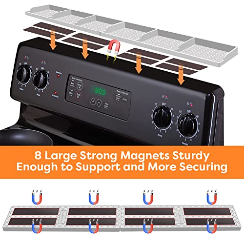 Hydream 30 Inch Magnetic Silicone Stove Top Shelf - Light Grey