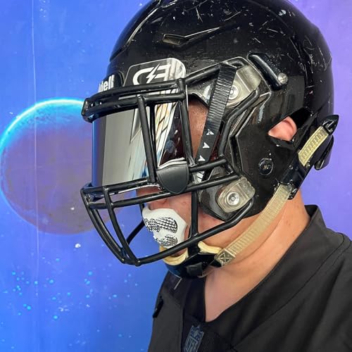 LeCool Football Mouth Guard ? Rhombic Chrome Design with Strap ? Maximum Protection & Airflow for Youth and Adult Athletes.