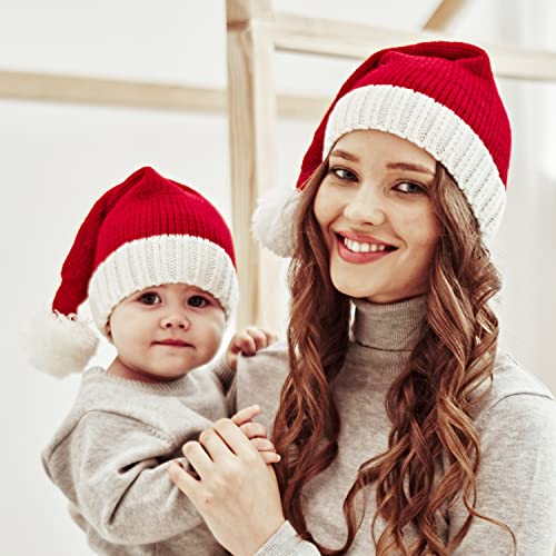 Women's Santa's Knit Beanie - Holiday Winter Hat, Soft Family Matching Xmas Gift - Adult