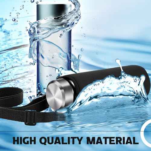 Water Bottle Holder Water Bottle Bag Carrier Neoprene Portable Sling Bag Cover Sleeve Case with Strap for Hiking(Black)