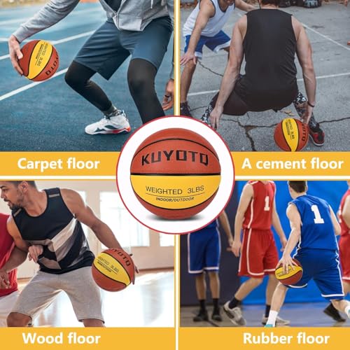 Weighted Basketball 3LBS 29.5 Inch Adult Training Equipment Brown Yellow Variation