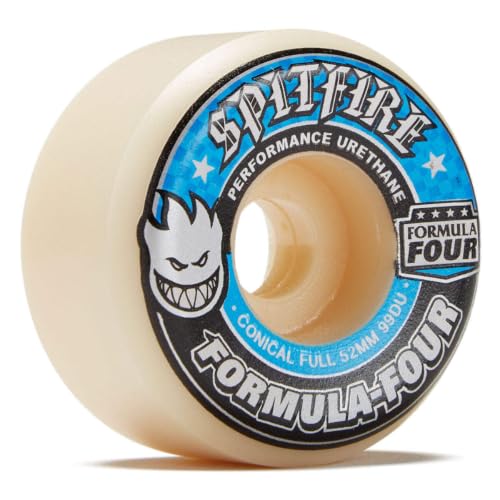 White Blue Conical Skateboard Wheels 52mm 99a - Set of 4