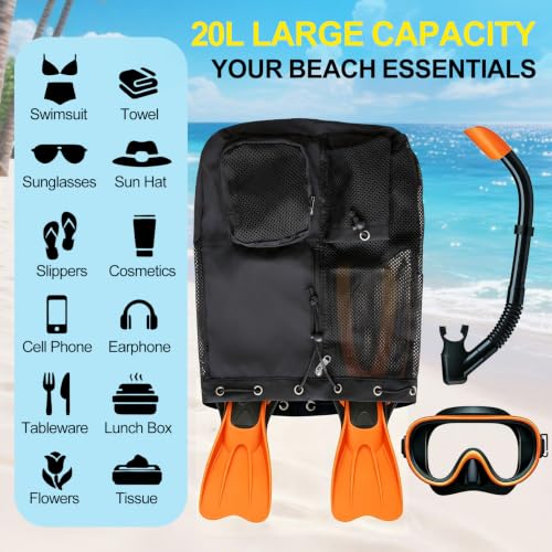 Mesh Swim Bag with Wet-Dry Separation for Pool and Beach