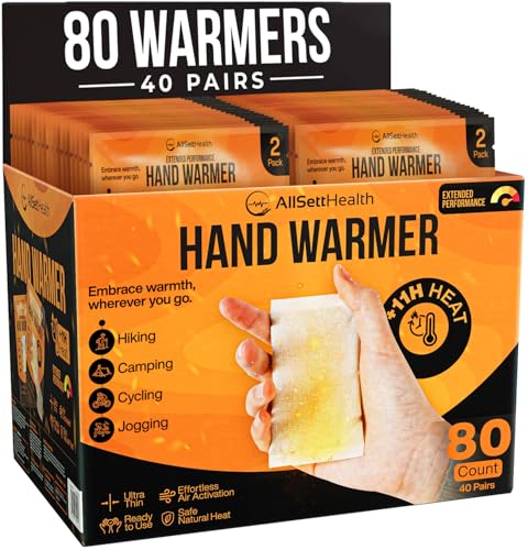 Disposable Hand Warmers Pack 40 Pairs - 11 Hour Natural Heat, Easy Activation