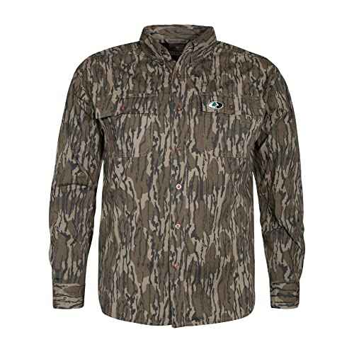 Mossy Oak Men's Long Sleeve Camo Hunting Shirts Cotton Mill