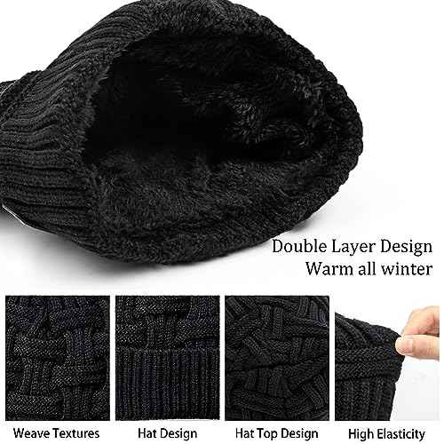 Loritta Winter Hat Warm Knitted Thick Baggy Slouchy Beanie Skull Cap for Men