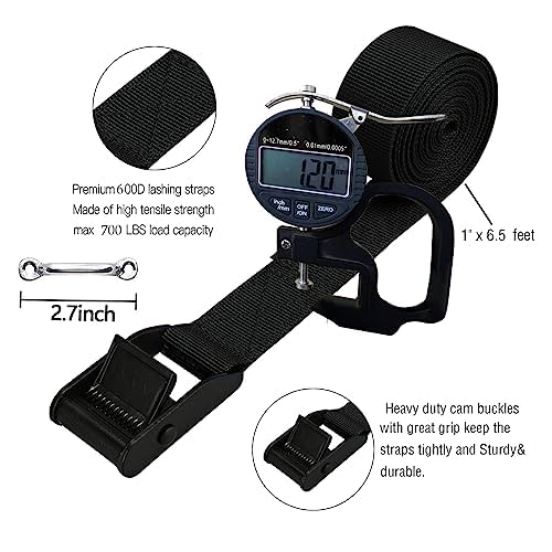 Battery Tie Down Straps for Boats,Heavy Duty Cam Buckle Straps Cooler Tie Down Kit with Stainless Brackets and SS Screws Used for Fuel Tank, Cooler, YETI, RTIC, RV