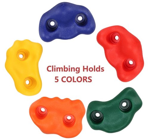 Yaegoo 25pcs Rock Climbing Holds, Rock Climbing Holds with Climbing Rope and Handles, Mounting Hardware Included