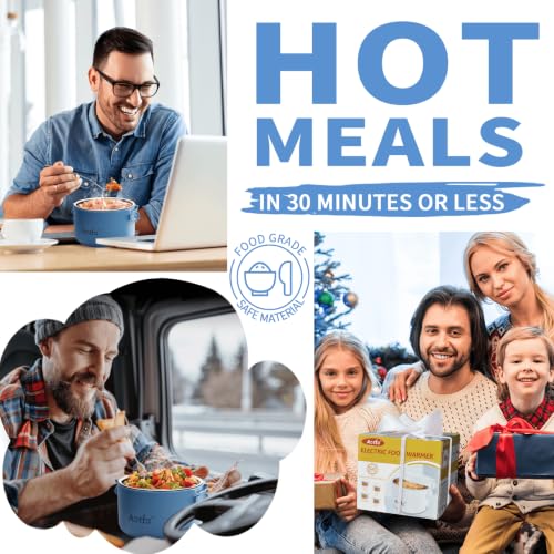 Aotto Electric Lunch Box Blue 32oz Portable Food Warmer for Work Car Travel