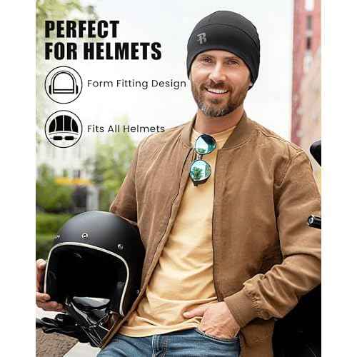 Runhit Football Skull Cap - Moisture Wicking Running Sports Skullcap, Fleece Helmet Liner for Cycling Motorcycle Hard Hat
