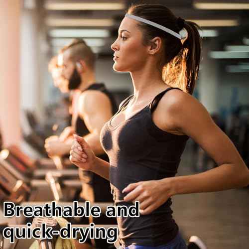 4 Pack Sports Headbands for Women Elastic Non-Slip Absorb Sweat 4 Colors