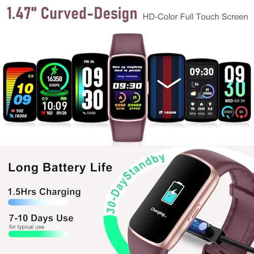 Zeacool Bordeaux Fitness Tracker with Heart Rate Blood Oxygen Sleep Monitor 123 Sports Modes Waterproof Smartwatch