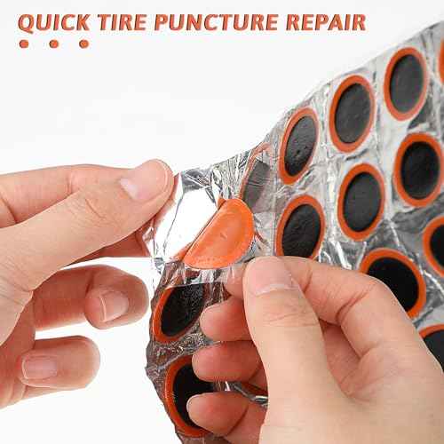 Mozeat Lens 96Pcs Rubber Bike Tire Patches Not Self-Adhesive Rubber Patch Motor Bicycle Bike Tyre Tire Inner Tube Puncture Rubber Patches Repair Kit