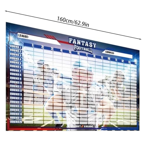 Fantasy Football Draft Board Kit 2026-2027 - 160cm Vinyl Board with 600+ Labels for League Drafts