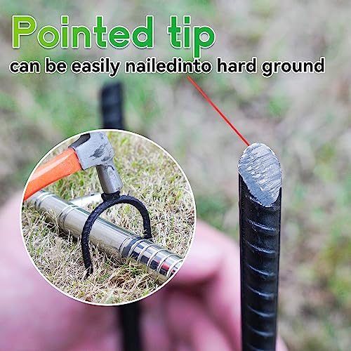 Heavy Duty Rebar Wind Stakes for Trampolines - 10x3 Inch Ground Anchors