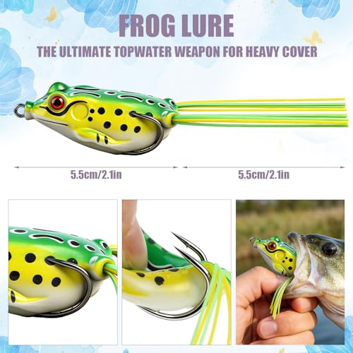 71Pcs Fishing Lures Kit with Tackle Box, Baits, Hooks, Soft Plastics