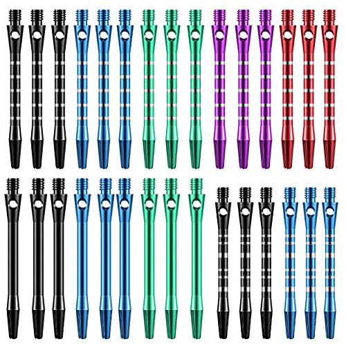 Dart Shafts 50mm 53mm Aluminium Alloy with Rubber Rings Classic Style Multicolor 30 Pcs