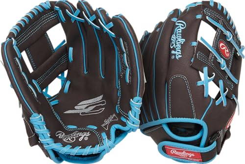 Youth Baseball & Softball Glove 10.5" Mocha / Electric Blue Right Hand Throw