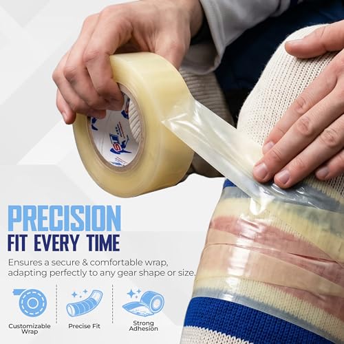 Hockey Tape Clear 3 Pack - Strong Grip, Waterproof, Hand Tearable